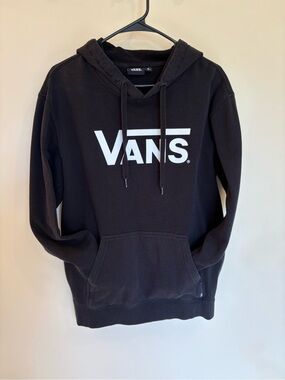 Vans Black Hoodie with White Logo - Women's Pullover